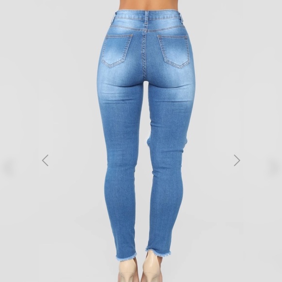 Fashion Nova Jeans Fashion Nova Ripped Skinny Jeans Medium Blue